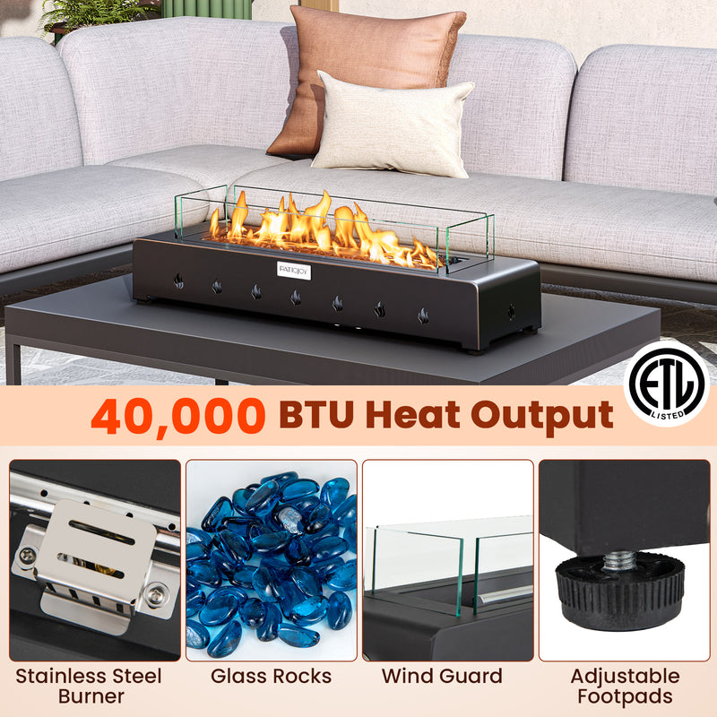 Costway - Portable Mini Fireplace with Wind Guard and Stainless Steel Burner