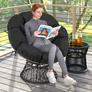 Costway - PE Wicker Papasan Chair with Thick and Removable Cushion-Black