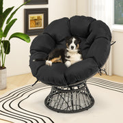 Costway - PE Wicker Papasan Chair with Thick and Removable Cushion-Black