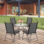 Costway - Set of 2 Patio Folding Sling Back Camping Deck Chairs-Black