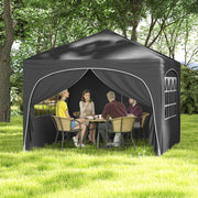 Costway - 10 X 10 FT Pop up Canopy Tent with 4 Removable Sidewall-Gray
