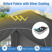 Costway - 10 X 10 FT Pop up Canopy Tent with 4 Removable Sidewall-Gray