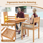 Costway - Outdoor Patio Dining Teak Wood Armchair