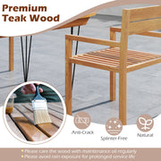 Costway - Outdoor Patio Dining Teak Wood Armchair