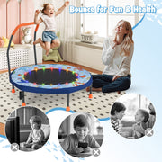 Costway - Mini Trampoline Folding Small Rebounder for Kids with Lights-Blue