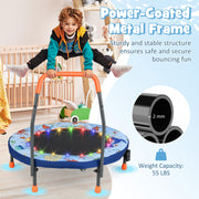 Costway - Mini Trampoline Folding Small Rebounder for Kids with Lights-Blue