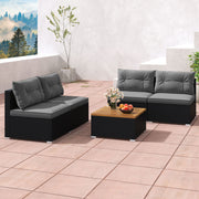 Costway - 5 Piece Outdoor Furniture Set with Solid Tabletop and Soft Cushions-Gray