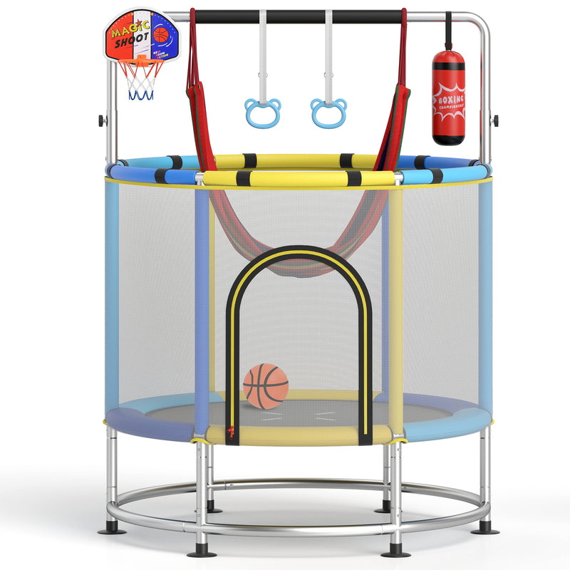 Costway - 55" Kids Trampoline Gift for for 3-6 Years Old Boys and Girls-Navy
