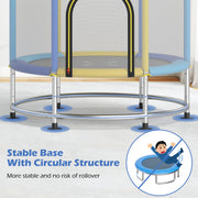 Costway - 55" Kids Trampoline Gift for for 3-6 Years Old Boys and Girls-Navy