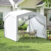 Costway - Pop up Canopy Tent wiht 4 Sidewalls Mesh Netting Wheeled Bag-White