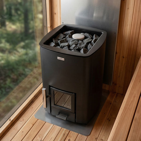 Narvi NC Black Wood Burning Sauna Heater