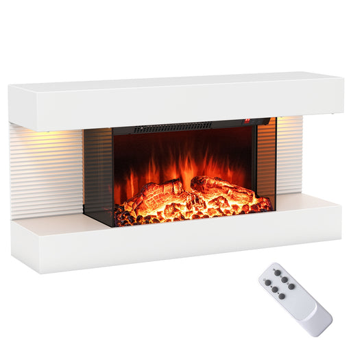 Costway - 18/36 Inch 3-Sided Wall Mounted Electric Fireplace with 32/50 Inch Wide Floating Mantle-32 Inch