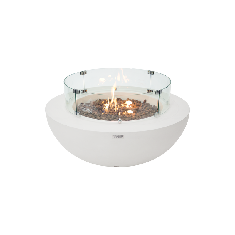 Elementi Lunar Bowl Fire Table - Cream White