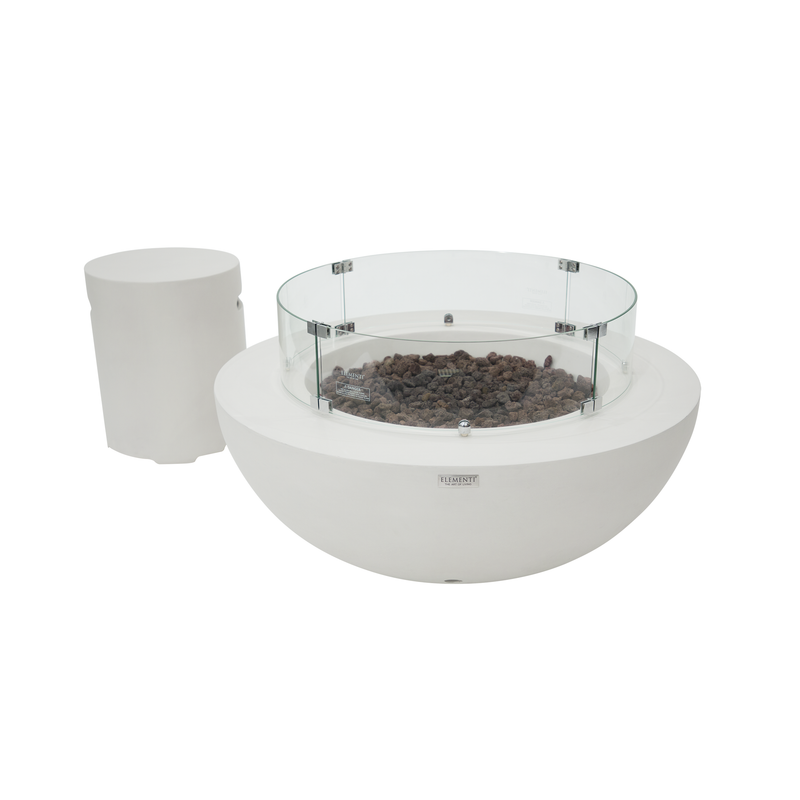 Elementi Lunar Bowl Fire Table - Cream White