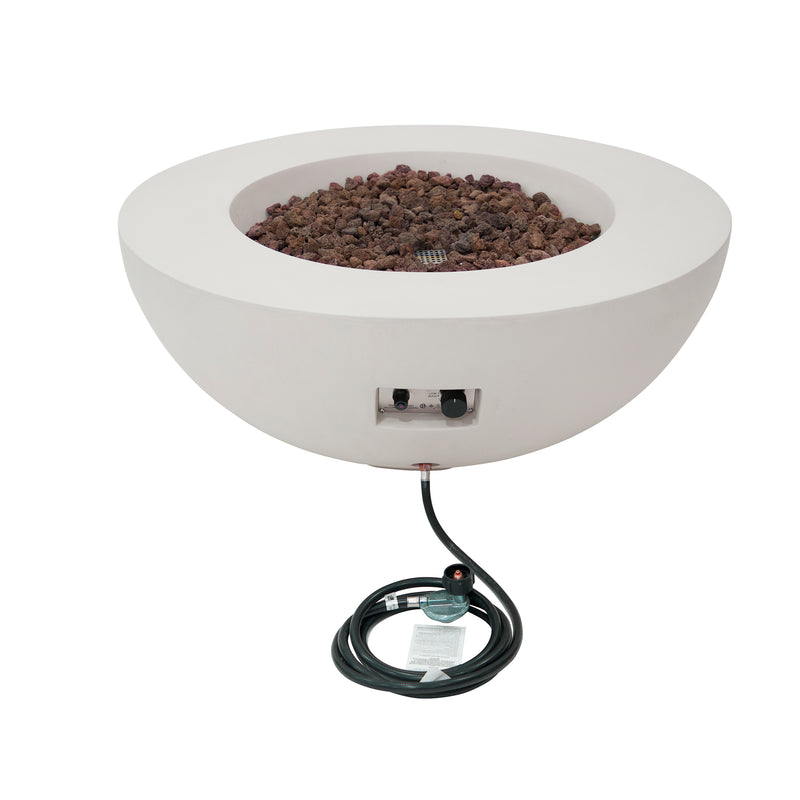 Elementi Lunar Bowl Fire Table - Cream White