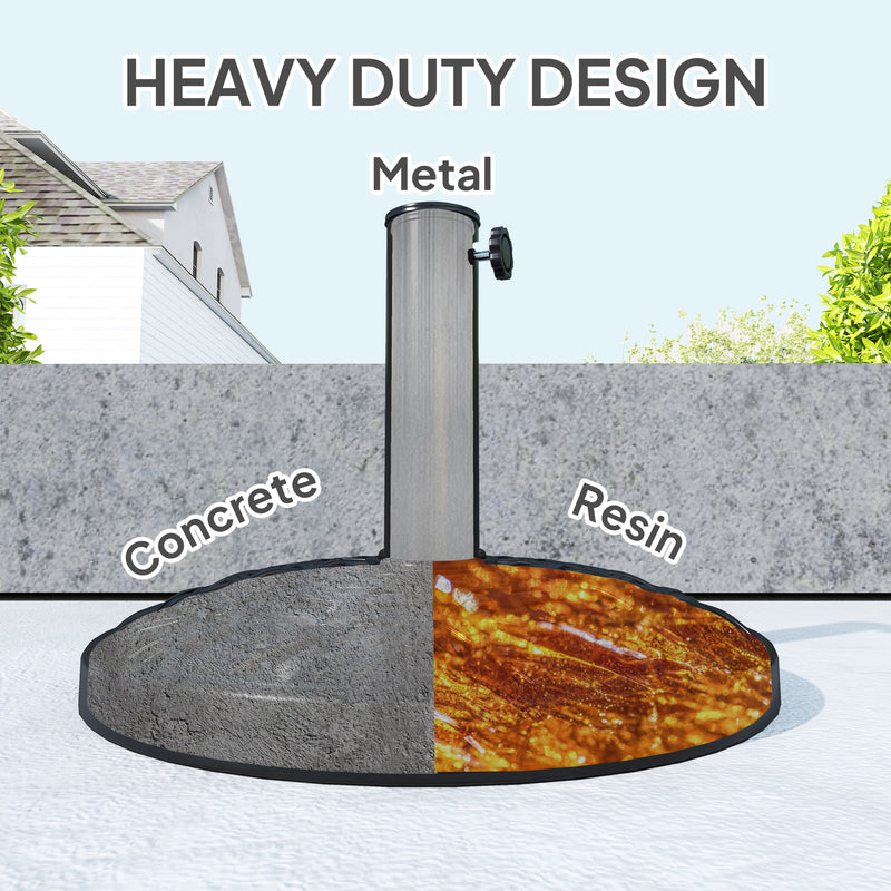 Patio Umbrella Base, 26 lbs Concrete Heavy Duty Umbrella Stand, Round Patio Umbrella Holder, Φ18.7" x 12.6" H Black
