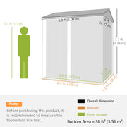 7' x 6' Tall Outdoor Storage Shed, Waterproof Metal Garden Shed with Gloves, Lockable Door, Dark Grey