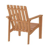 Costway - 1 Pack Acacia Wood Outdoor Patio Chair with Slatted Backrest and Seat Built-in Armrest