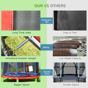 Aosom 84.75" Kids Trampoline 7 FT Indoor Outdoor Trampolines with Safety Net Enclosure Built-in Zipper Padded Covering, for Boys and Girls, Red