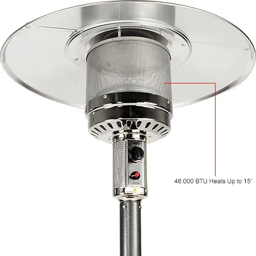 Hiland® Patio Heater With Steel Table, 48000 BTU, Propane, Hammered Bronze — WB245615