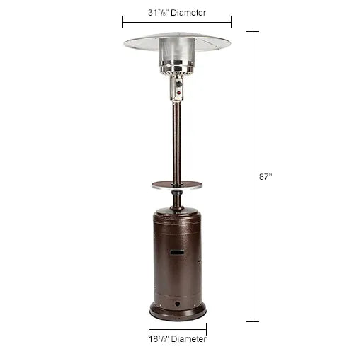 Hiland® Patio Heater With Steel Table, 48000 BTU, Propane, Hammered Bronze — WB245615