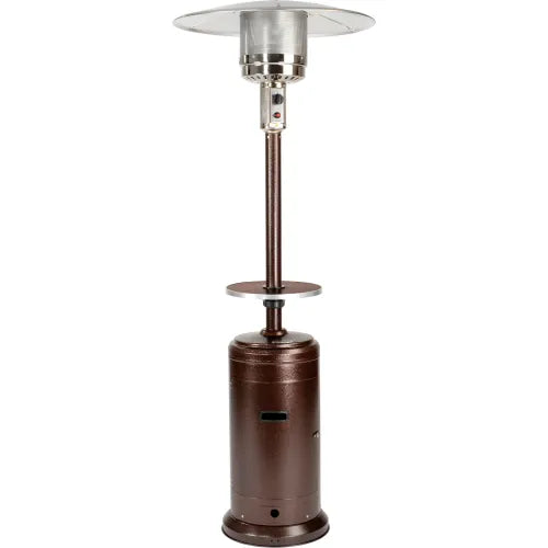 Hiland Patio Heater With Steel Table 48000 BTU Propane Hammered Bronze