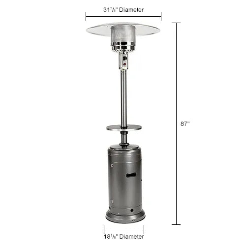Hiland® Patio Heater With Steel Table, 48000 BTU, Propane, Silver — WB245624