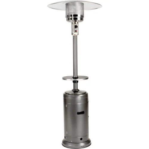Hiland Patio Heater With Steel Table 48000 BTU Propane Silver