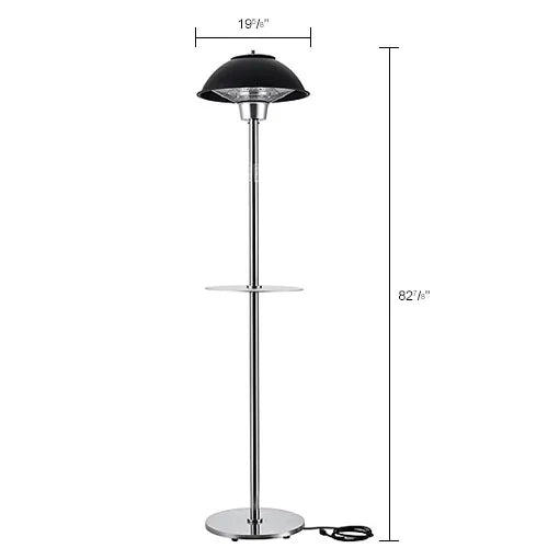 Global Industrial® Patio Heater With Table, Halogen Lamp, Free Standing, 1500W — WB246717