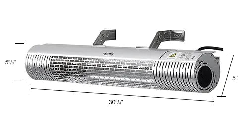 Global Industrial® Carbon Infrared Patio Heater w/Remote Control, Wall/Ceiling Mount, 1500W — WB246718
