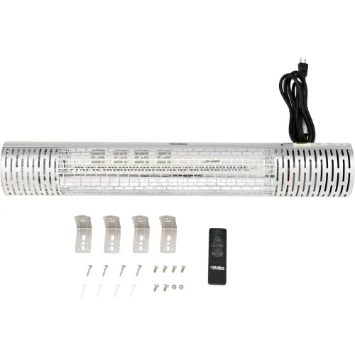 Global Industrial® Carbon Infrared Patio Heater w/ Remote Control, Wall/Ceiling Mount, 1500W — WB246720