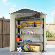4.5 x 3ft Outdoor Storage Shed, Waterproof Metal Garden Shed with Lockable Door for Backyard, Patio, Lawn, Dark Grey