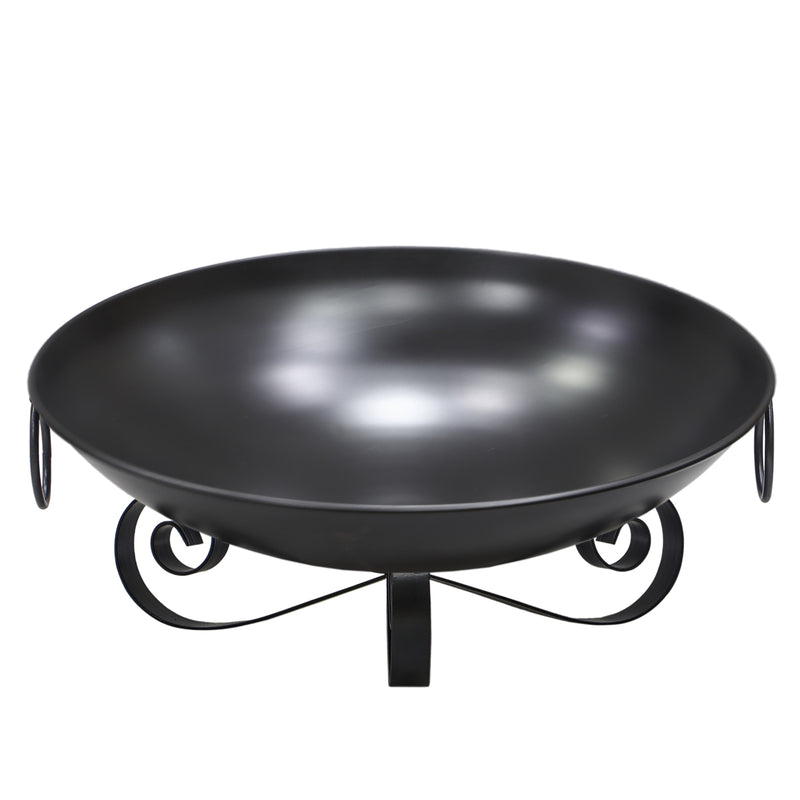 Costway - 24 Inch Heavy-Duty Metal Fire Pit Bowl Outdoor Wood-Burning Firepit with Handles