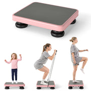 Costway - 24x20" Kids Rebounder Bouncing Board with Elastic Rope for Ages 3+-Pink