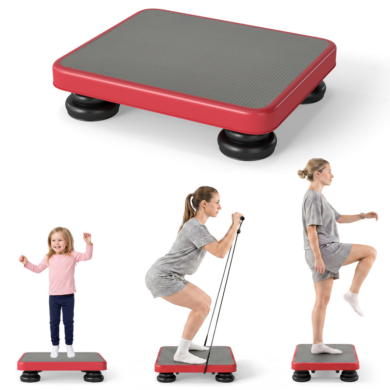 Costway - 24x20" Kids Rebounder Bouncing Board with Elastic Rope for Ages 3+-Red