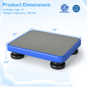 Costway - 24x20" Kids Rebounder Bouncing Board with Elastic Rope for Ages 3+-Blue