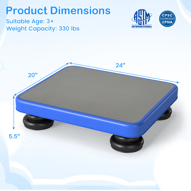 Costway - 24x20" Kids Rebounder Bouncing Board with Elastic Rope for Ages 3+-Blue