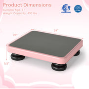 Costway - 24x20" Kids Rebounder Bouncing Board with Elastic Rope for Ages 3+-Pink