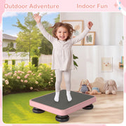 Costway - 24x20" Kids Rebounder Bouncing Board with Elastic Rope for Ages 3+-Pink