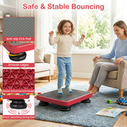 Costway - 24x20" Kids Rebounder Bouncing Board with Elastic Rope for Ages 3+-Red