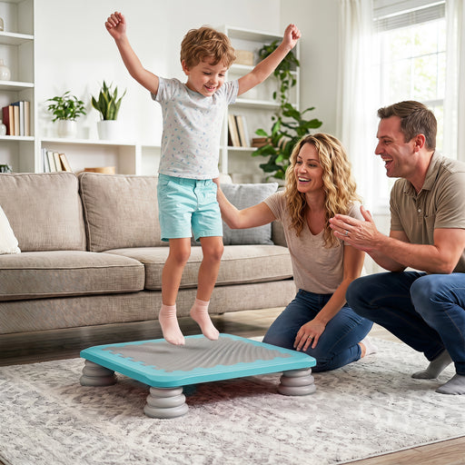 Costway - 25.5 Inch Kids Mini Trampoline with 4 Removable and Non-Slip Foot Pads-Blue