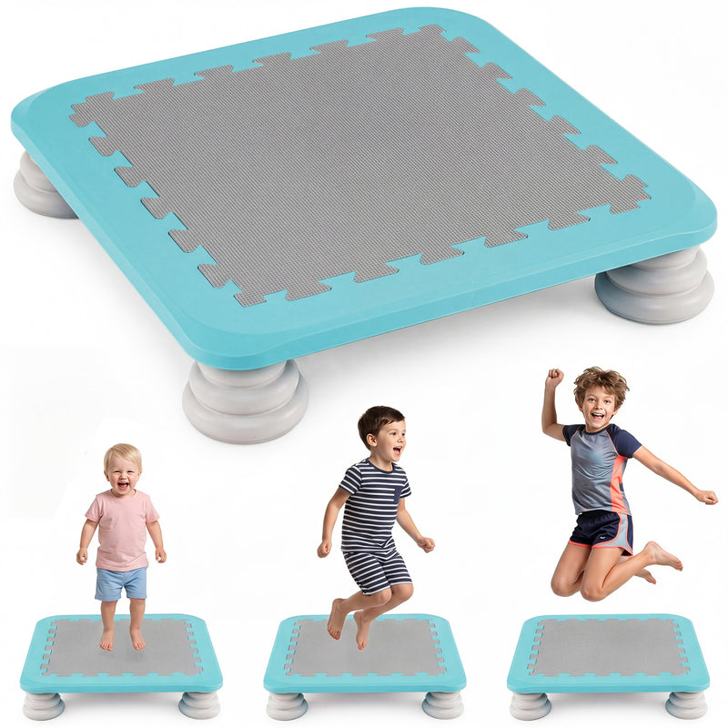 Costway - 25.5 Inch Kids Mini Trampoline with 4 Removable and Non-Slip Foot Pads-Blue