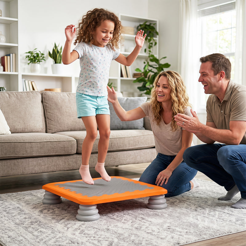 Costway - 25.5 Inch Kids Mini Trampoline with 4 Removable and Non-Slip Foot Pads-Orange
