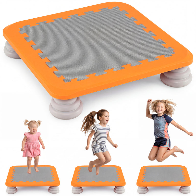 Costway - 25.5 Inch Kids Mini Trampoline with 4 Removable and Non-Slip Foot Pads-Orange