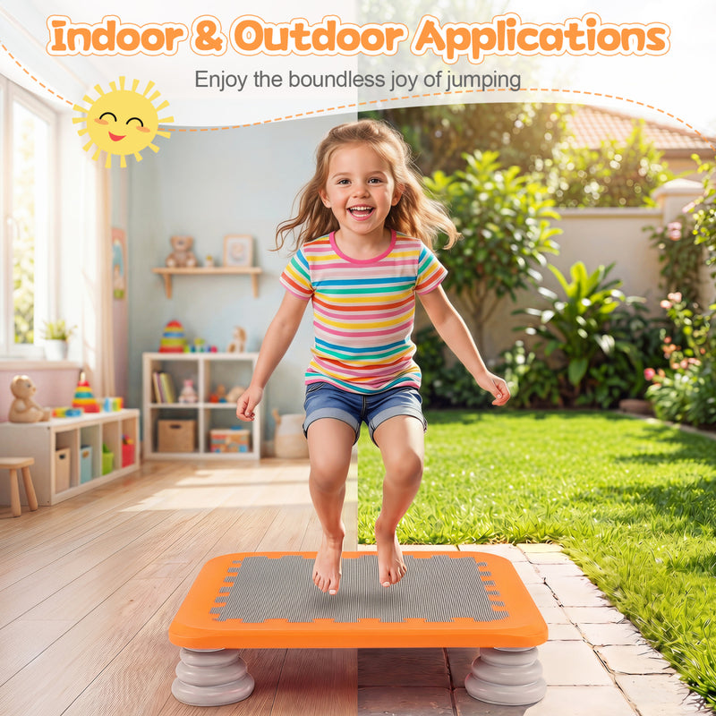 Costway - 25.5 Inch Kids Mini Trampoline with 4 Removable and Non-Slip Foot Pads-Orange