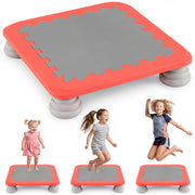 Costway - 25.5 Inch Kids Mini Trampoline with 4 Removable and Non-Slip Foot Pads-Red