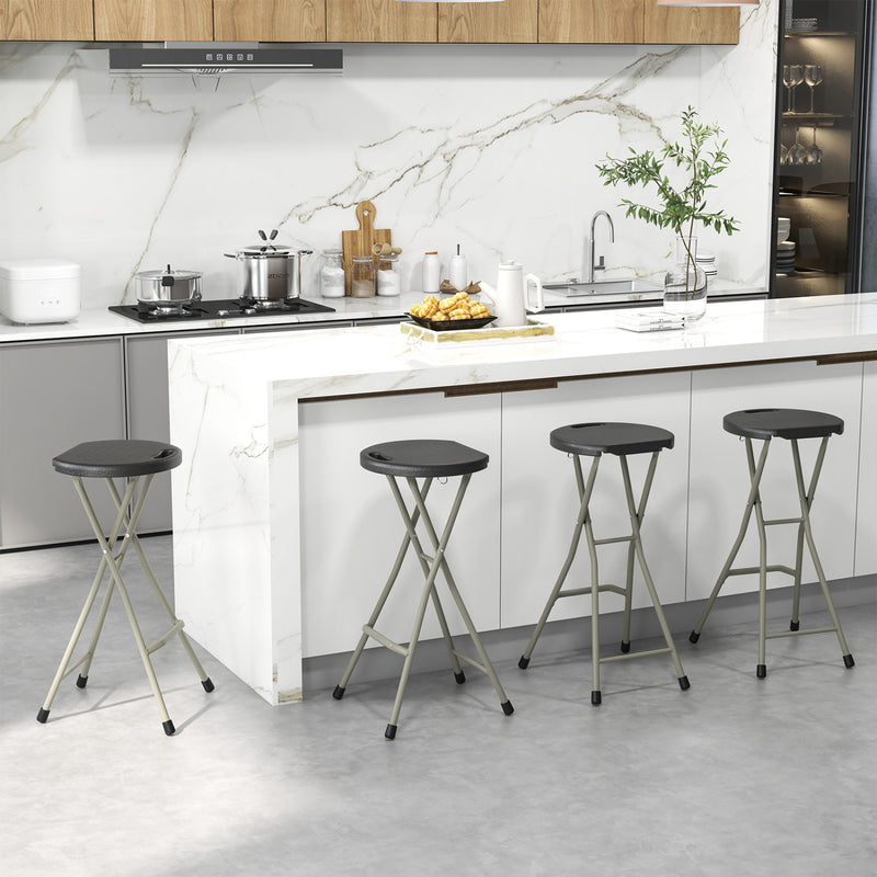 Costway - 28 Inch Portable Folding Stools with 330lbs Limited Sturdy Frame