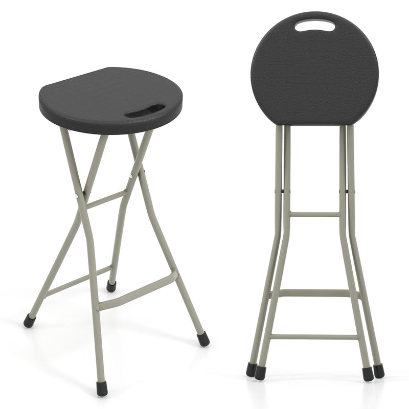 Costway - 28 Inch Portable Folding Stools with 330lbs Limited Sturdy Frame