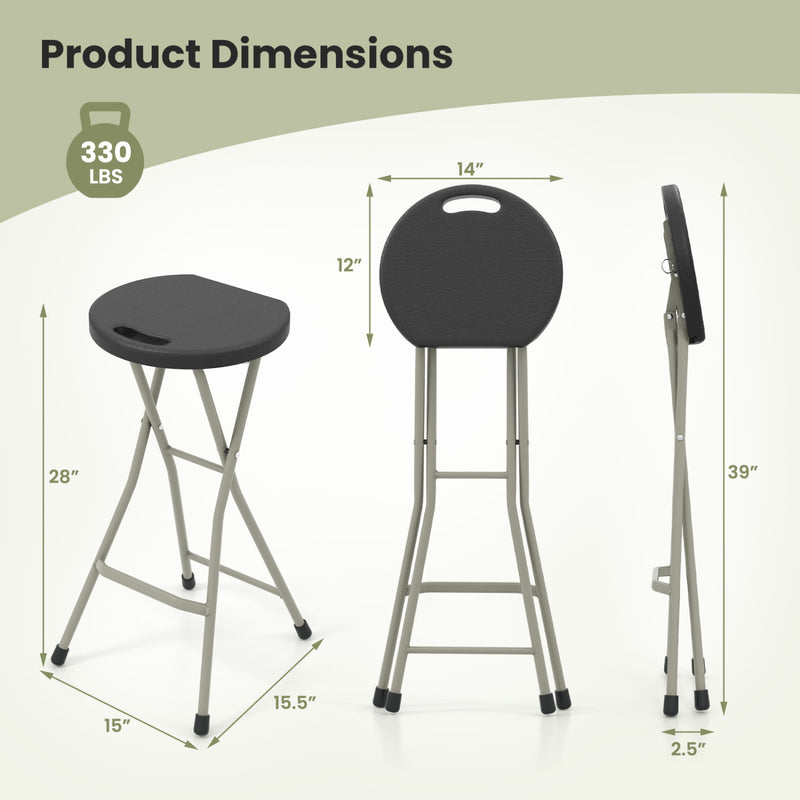 Costway - 28 Inch Portable Folding Stools with 330lbs Limited Sturdy Frame