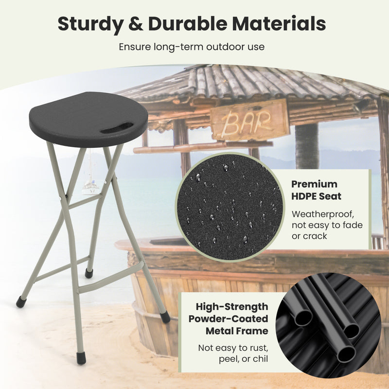 Costway - 28 Inch Portable Folding Stools with 330lbs Limited Sturdy Frame